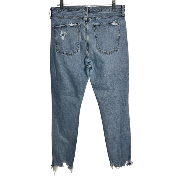 AGOLDE Nico High Rise Slim Fit Jeans Distressed Raw Hem Button Fly Size 31 - Picture 4 of 9